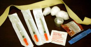 syringes, alcohol wipes, tourniquets and other IDU equipment