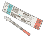 illustration of syringe and syringe packet