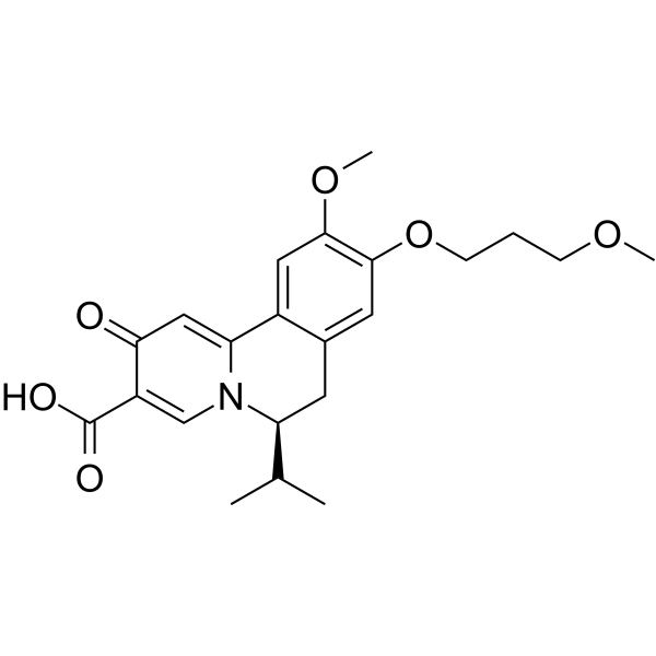 The chemical structure of the RG7834 compound which can block the replication of hepatitis A and B viruses