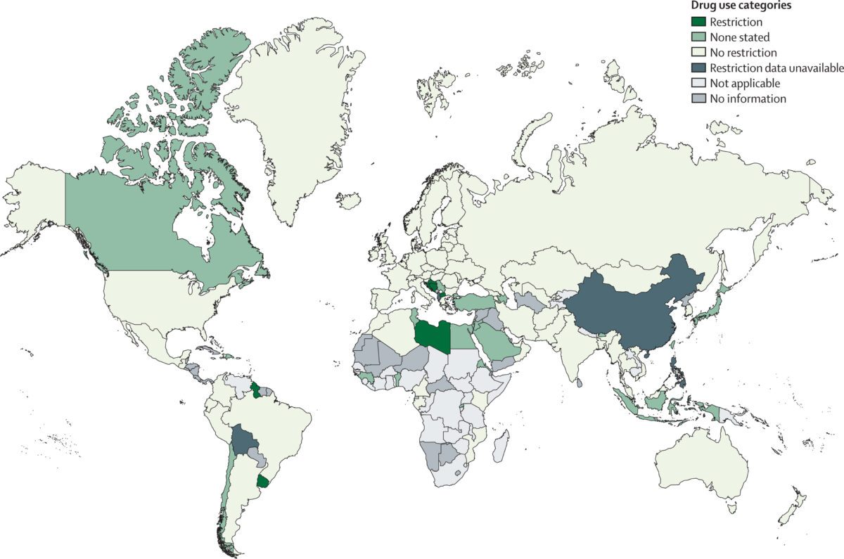 Illicit drug use restrictions on reimbursement of direct-acting antiviral drugs for patients with HCV infection and recent drug dependence by country