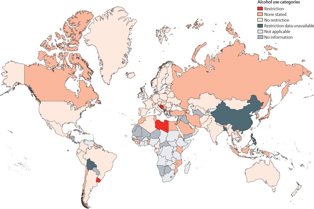 Alcohol use restrictions on reimbursement of direct-acting antiviral drugs for patients with HCV infection and recent alcohol dependence by country