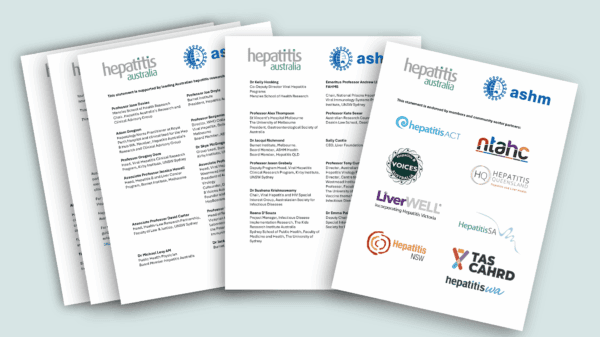 Pages of clinicians and researchers statement showing names and logos