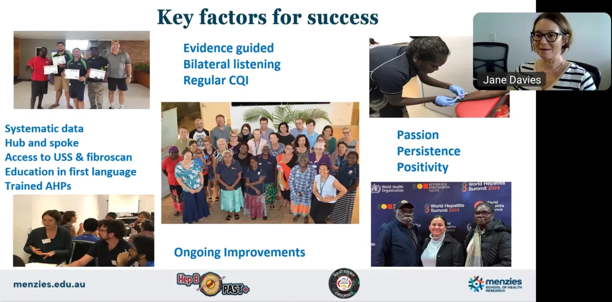 Slide of 4 pictures showing Aboriginal health and community workers from the Hep B PAST program.